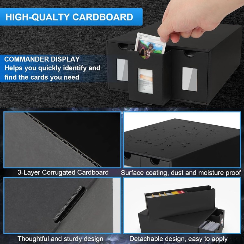 BILIPLE 12000+ Trading Card Storage Box for Commander Display, Card