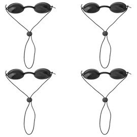 4 Pairs Tanning Goggles, Protective Goggles for Red Light Eye Protection Tanning Eye Protection Eyewear for Sunbathing IPL LED Light (Black)