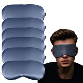 SilkWings Comfort Sleep Masks 6 Pack with Adjustable Elastic Strap Deep Rest Light Blocking Eye Mask for Side Sleepers, Travel, Yoga, Lightweight, Soft and Contoured for Ultimate Rest Slate Blue