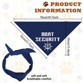 arricraft 1 Pc Dog Bandana, Boat Security Anchor Rudder Pet Scarf Blue Cotton Bandana Adjustable Triangle Bibs Washable Handkerchief Accessories for Medium Large Dog Pet 78x55cm