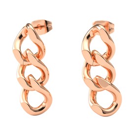 THIORA Chain Link Earrings | Premium Stainless Steel | Women's Chain Earrings | Stud Earrings | Statement Jewellery, Stainless Steel