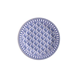 Merritt Savannah 6"" Melamine Saucer Appetizer Bread Plate, Blue/White, Set of 6, Dinner