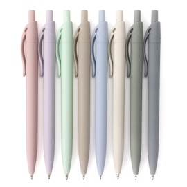 Bribobo 8-Pack Retractable Ballpoint Pens, Smooth Writing, Black Ink, Comfortable Grip, Ideal for Office, School & Everyday Use