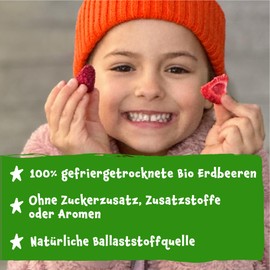 Pumpkin Organics gefriergetrocknete Bio Erdbeere Fruchtchips (10er Pack) aus 100% Bio Zutaten - Kindersnack (3+ Jahre) ohne Zuckerzusatz und im praktischen wiederverschließbaren Beutel (10x12g)