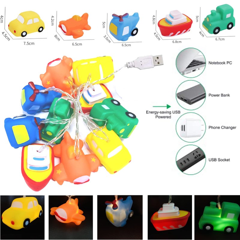 1.65M 10LED Transportation Tool Collection Shape String Light Airplane Helicopter