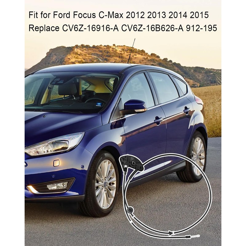 EMIHO Hood Release Cable Assembly Fit for Ford Focus C-Max