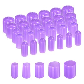 uxcell 100pcs Round Rubber End Caps 1/4" 3/8" 1/2" 5/8" 3/4" Purple Vinyl Cover Screw Thread Protectors Assortment Kit