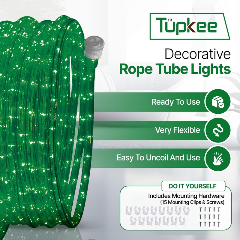 Tupkee LED Rope Light Green - for Indoor and Outdoor