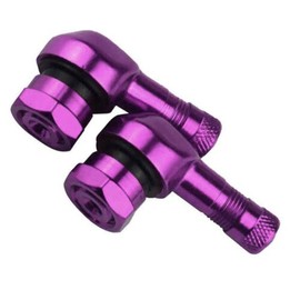 2PCS Motorcycle CNC Aluminum 11.3mm Tire Wheel Stem Valve 90 Degree Angled (Purple)