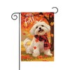 Hello Fall Garden Flag 12x18 Double Sided, Maltese-Dog Garden Flag