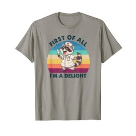 First of All I'm A Delight Raccoon Nurse Vintage T-Shirt