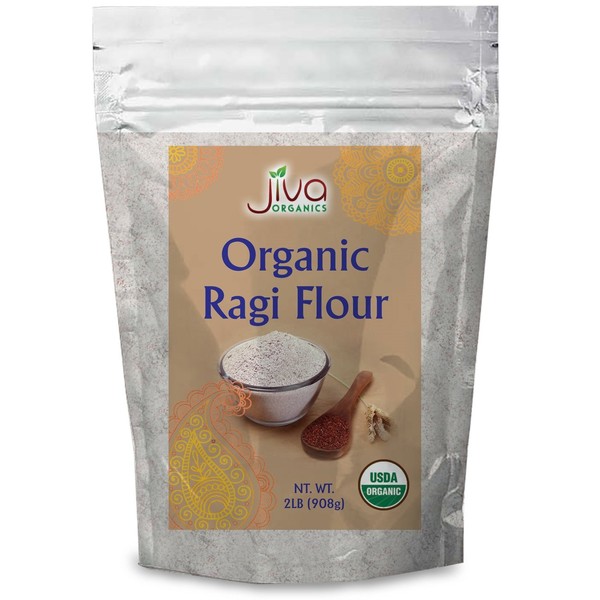 Jiva Organic Ragi Flour 2 Pound Bag (32 ounce) - Finger Millet Flour