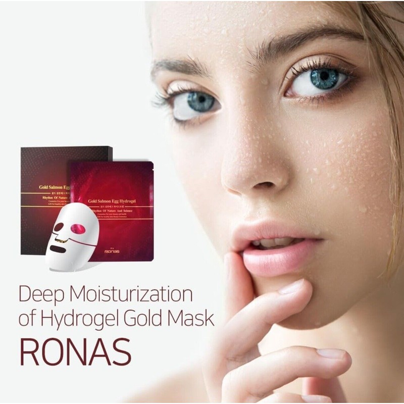 Ronas Gold Salmon Egg Hydrogel Mask Pack 10ea Contains Green