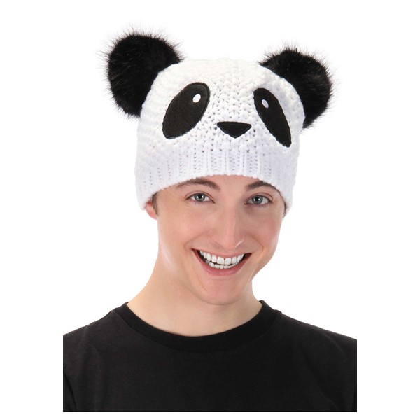 elope Panda Knit Beanie Standard White