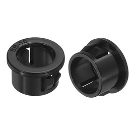 sourcing map 50Pcs 15mm(9/16") Cable Snap Bushing Grommet, Round Hose Cable Snap Bushing Hole Plugs Locking Protector for Cables and Wires, Black