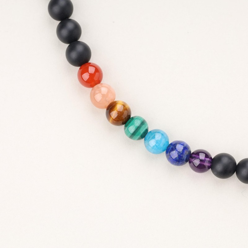 COAI Matte Onyx Obsidian Chakra Necklace, matte onyx, matte onyx