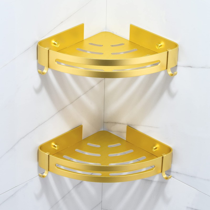 maifey Bathroom Corner Shelves No Drilling,Rust proof Space Aluminum Triangle