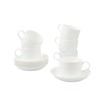 Fine Bone China Stackable Cup and Saucer Set of 6,