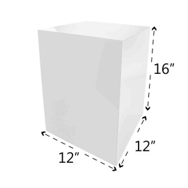 marketing holders Acrylic Pedestal Display Box Cube Tall Stand Bin Riser 12"w x 12"d x 16"h White