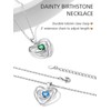 FindChic Silver Heart Necklace October Birthstone Necklace for Women Sterling