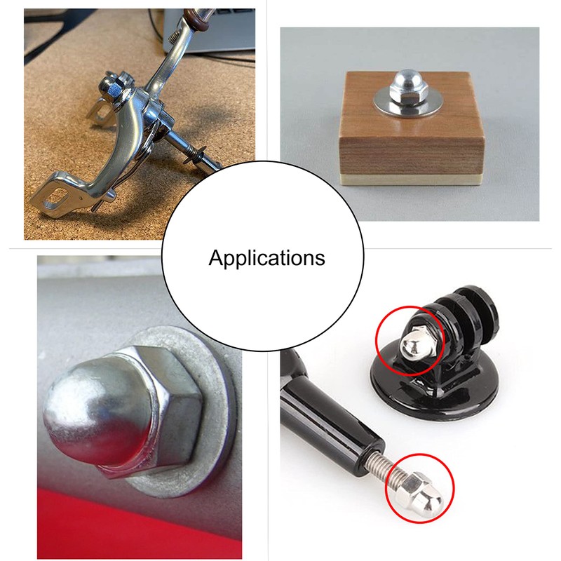 binifiMux 20pcs 3/8-16 Acorn Cap Nuts 304 Stainless Steel