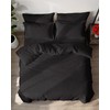 CGK 3 Piece Duvet Cover Set King Size Black 230x220cm