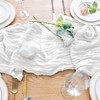 Wokceer Cheesecloth Table Runner 10FT Ivory White Boho Gauze Fall