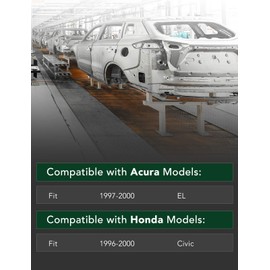 YHTAUTO Rear Bumper Reinforcement Impact Bar Steel Compatible with Honda & Acura Models, Civic 1996-2000, El 1997-2000, Grille Support Reinforcement