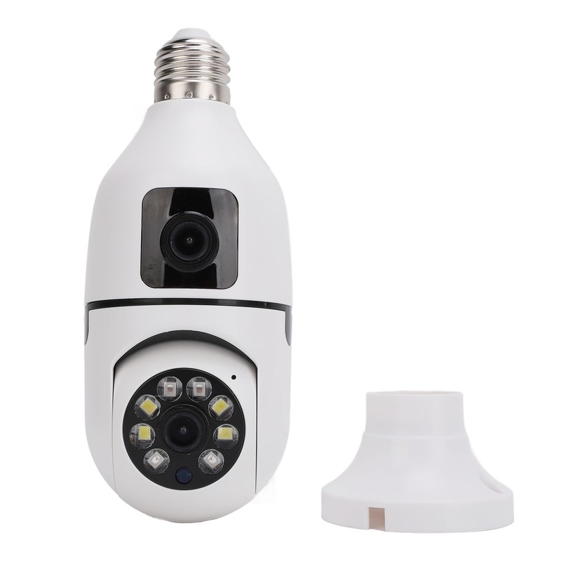 Light Bulb Security Cameras Motion Detection Dual Lens Light Socket
