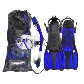 Sea Elite Snorkeling Set (Blue, Small/Medium)