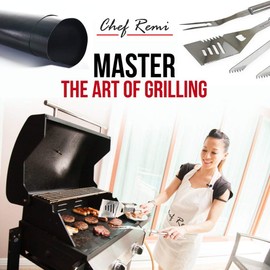 Chef Remi BBQ Grill Mats - Non-Stick Reusable Mats for Gas, Charcoal & Ovens