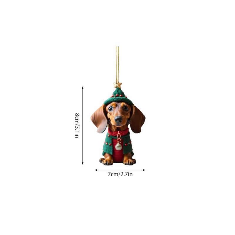 Dachshund Christmas Ornament 2024, Dachshund Christmas Decorations,Outdoor Christmas Tree Decorations
