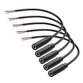 YAODHAOOD Replacement 3.5mm Female Plug to Bare Wire Open End TS 2 Pole Stereo 1/8" 3.5mm Plug Jack Pigtail Audio Cable for Headphone Microphone Cable Repair (5PCS) (3.5mm TS Female 2 Pole)
