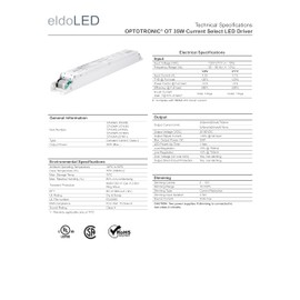 eldoLED | 2743WK OPTOTRONIC OT 35W Current Select LED Driver | Replacement for Osram Driver 57436 | OT35W/UNV/0A75 CS DIM L