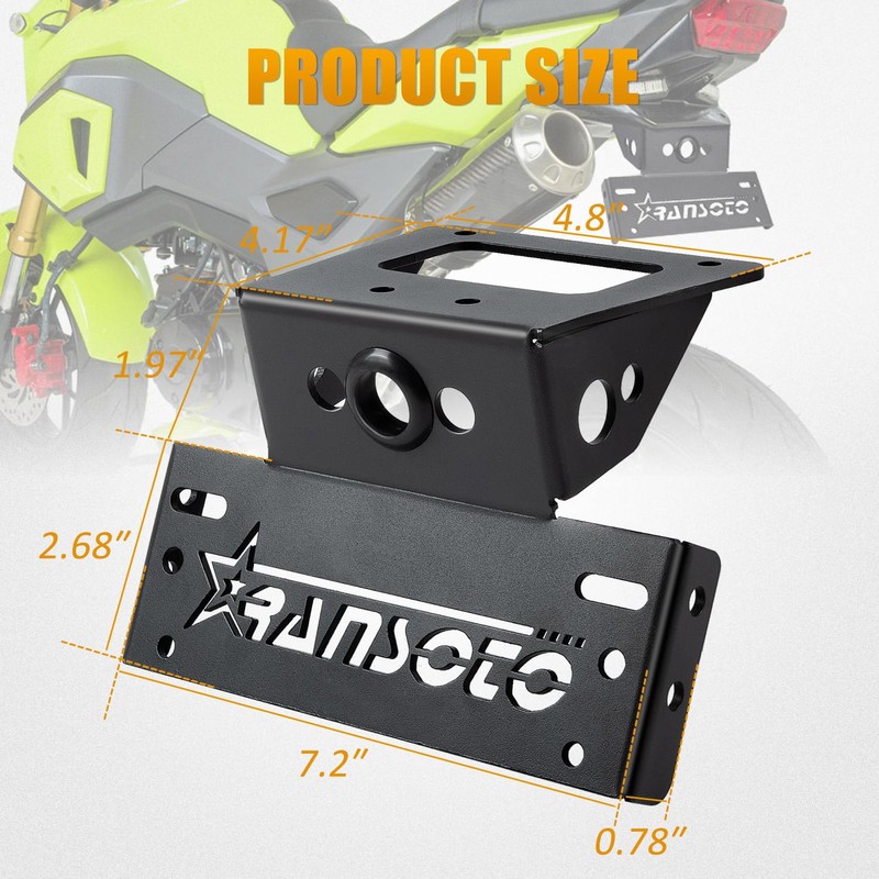 Motorcycle Fender Eliminator License Plate Mount Bracket Holder Compatible with