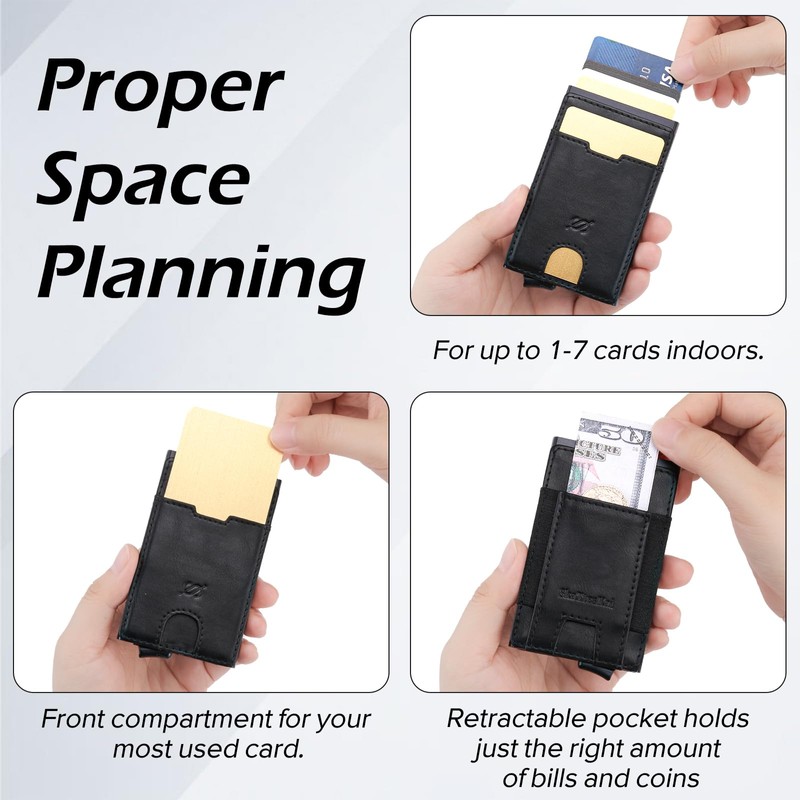 SkaTtesKai Wallet, Black texture, Minimalist