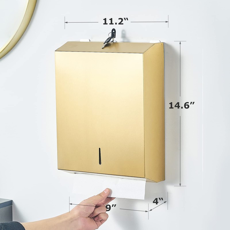 Paper Towel Dispenser Wall Mount Commercial c-fold/Multi-fold/Tri-fold, Touchless Hand Towel
