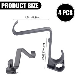 Pack of 4 Multifunctional Hooks for VW California Beach Ocean Coast Comfortline T5 T6 T6.1 VW California Accessories (Dark Grey)