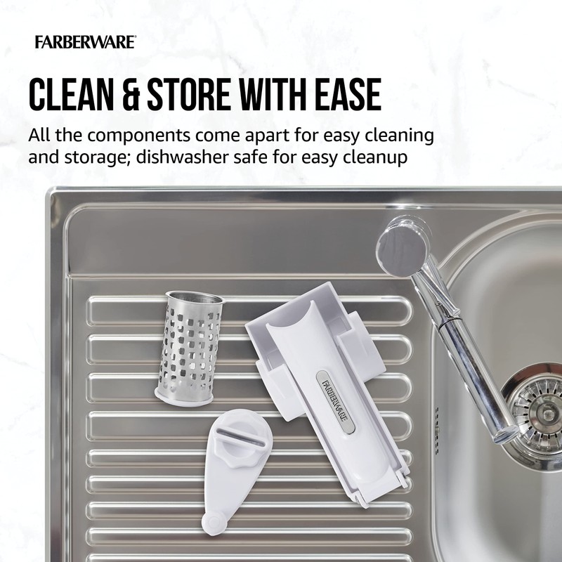 Farberware Professional Rotary Grater with Fine Etched Stainless Steel Drum,