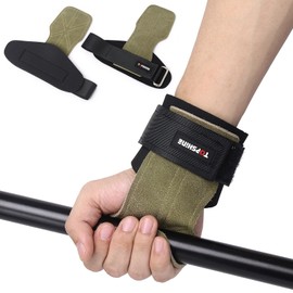 Top Shine Power Grip, Genuine Leather, Deadlift Gloves, Anti-Slip, Power Grip, Muscle Training, Unisex, Power Grip, Leather, Hand Help, Power Grip, Women's, Left and Right Set, One Size Fits Most,