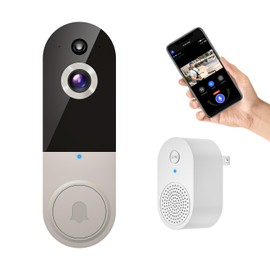 FineLuck WiFi Video Doorbell Camera Wireless with Chime, Battery Powered, AI Human Detection, 2-Way Talk, 2.4G WiFi, Cloud Storage, Indoor Outdoor Surveillance
