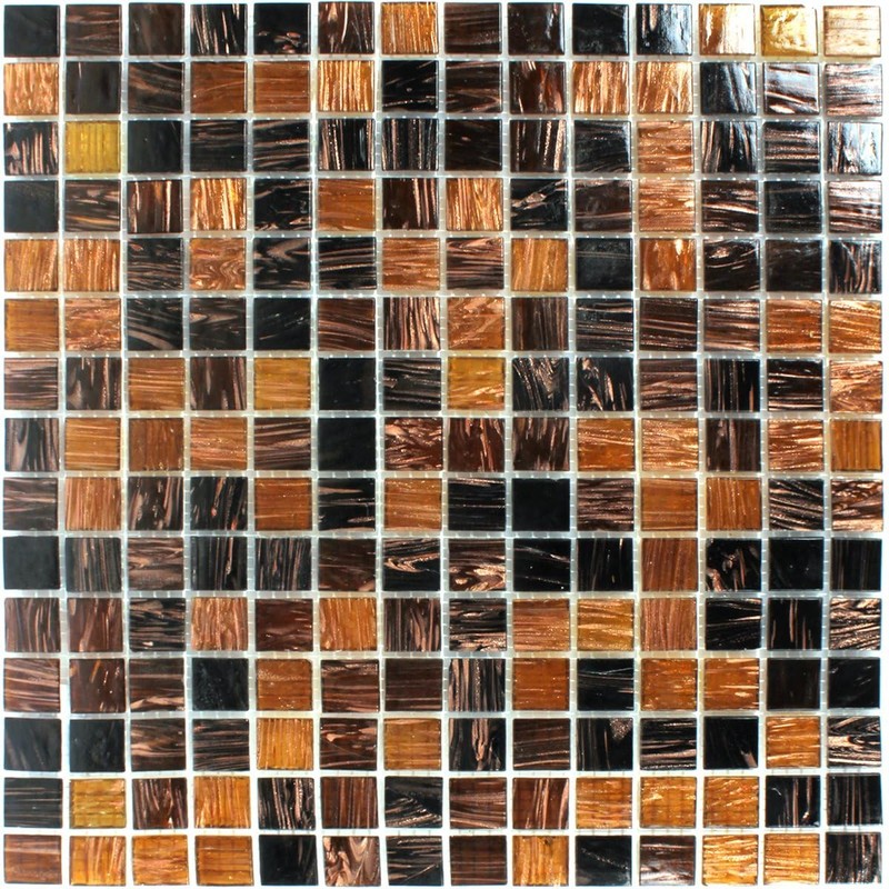 Goldstar Glass Mosaic Tiles Brown Mix
