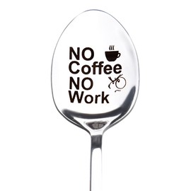 Funny Coworker Gifts for Coworkers Colleague Christmas Birthday Gift for Girlfriend Boyfriend Coffee Lover Gifts for Husband Wife No Coffee No Work Spoon for Boss Best Friend Thank You Gifts Spoons