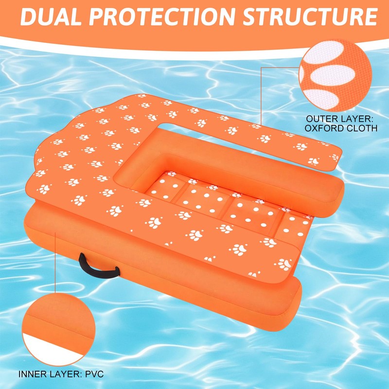 Halloscume Dog Inflatable Water Ramp for Pool Dock Lake, Foldable,