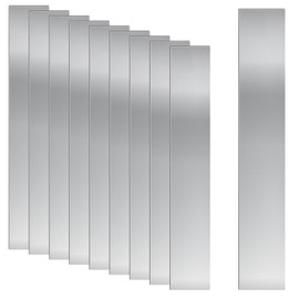 Swpeet 10 pieces 304 stainless steel shim stock kit, 1 inch (width) x 6 inch (length) x 0.01 inch (thickness) metal shim stick strips, thin metal shim sheet for gap filler strips, craft making