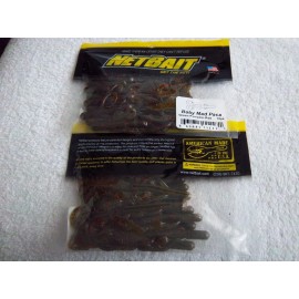 NetBait (LOT OF 2 PKS)-NETBAIT BABY MAD PACA LURES 4" IN GREEN PUMPKIN RED 12-PER PACK