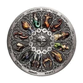 Twelve Constellations Commemorative Coin Horoscope Astrology Guardian Coin Retro Commemorative Zodiac Coin Astrology Arrow Coin Lucky Love Souvenir Coin