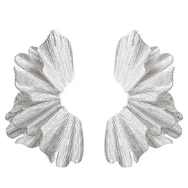 Gilieyer Statement Flower Earrings, Gold Exaggerated Geometric Earrings Silver Flowers Large Metallic Pendant Earrings Geometric Statement Flower Earrings Jewellery for Women, Zinc