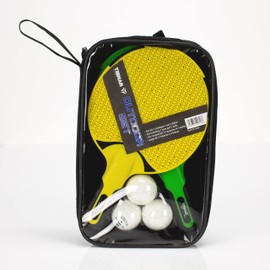 Table Tennis Bat Outdoor Set | 2 x Tibhar Table Tennis Outdoor Bats | 3 x Table Tennis Outdoor Balls | 1 x Table Tennis Bat Bag | 6-Piece Table Tennis Set for Outdoor Use
