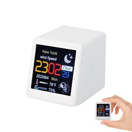 Chatthen WiFi Weather Station, Weather Stations with Temperature, Humidity, Weather, Wind Speed, Suitable for Desk Decoration in the Office, Decorative Aesthetic 3.5 x 4.8 x 4 cm, White